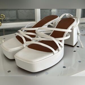 ASOS DESIGN Women's White Strappy Block Platform Sandals US9
